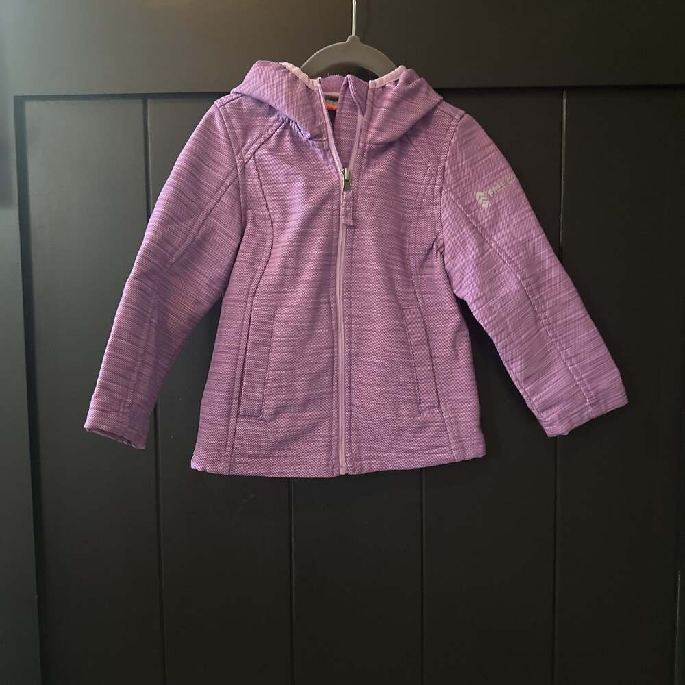 Free Country Girls Size 4 Wind Water Resistant Hooded Jacket Plum